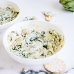 Finished product of Spinach Artichoke DIp
