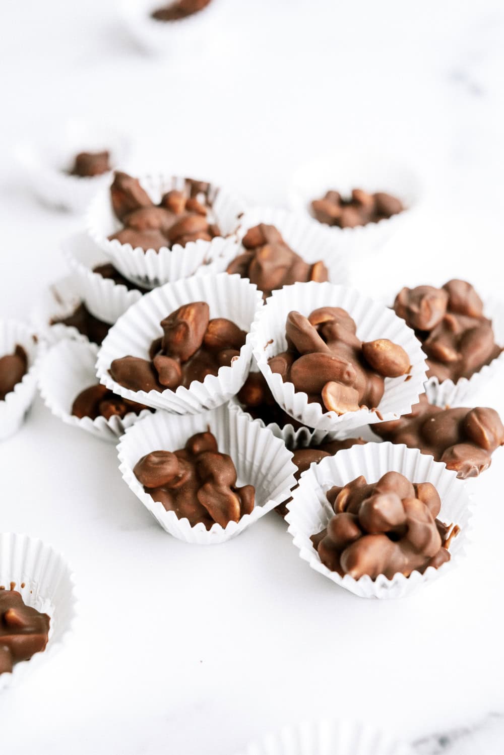 Crunchy nut clusters with chocolate chips in a bowl Stock Photo