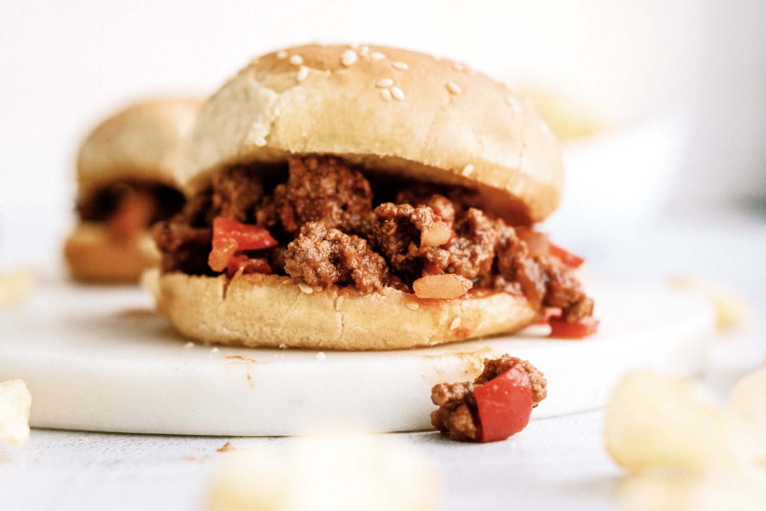 ground beef sloppy joes on a plate