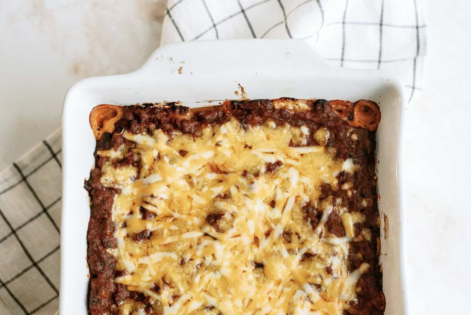 million dollar casserole in a white pan