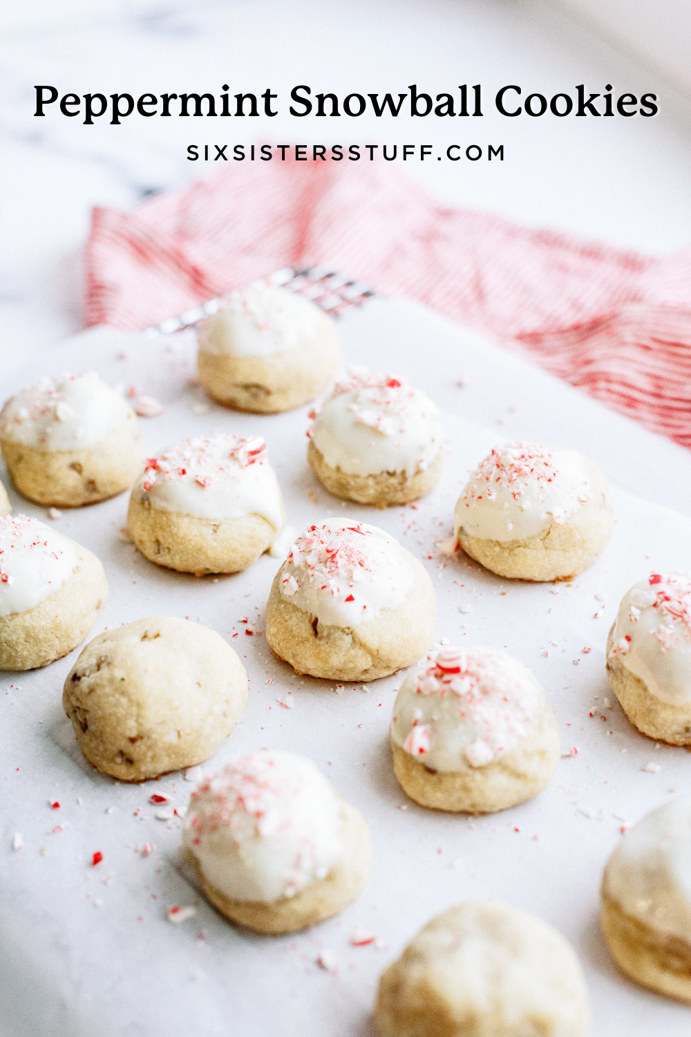 peppermint snowball cookies from six sisters stuff
