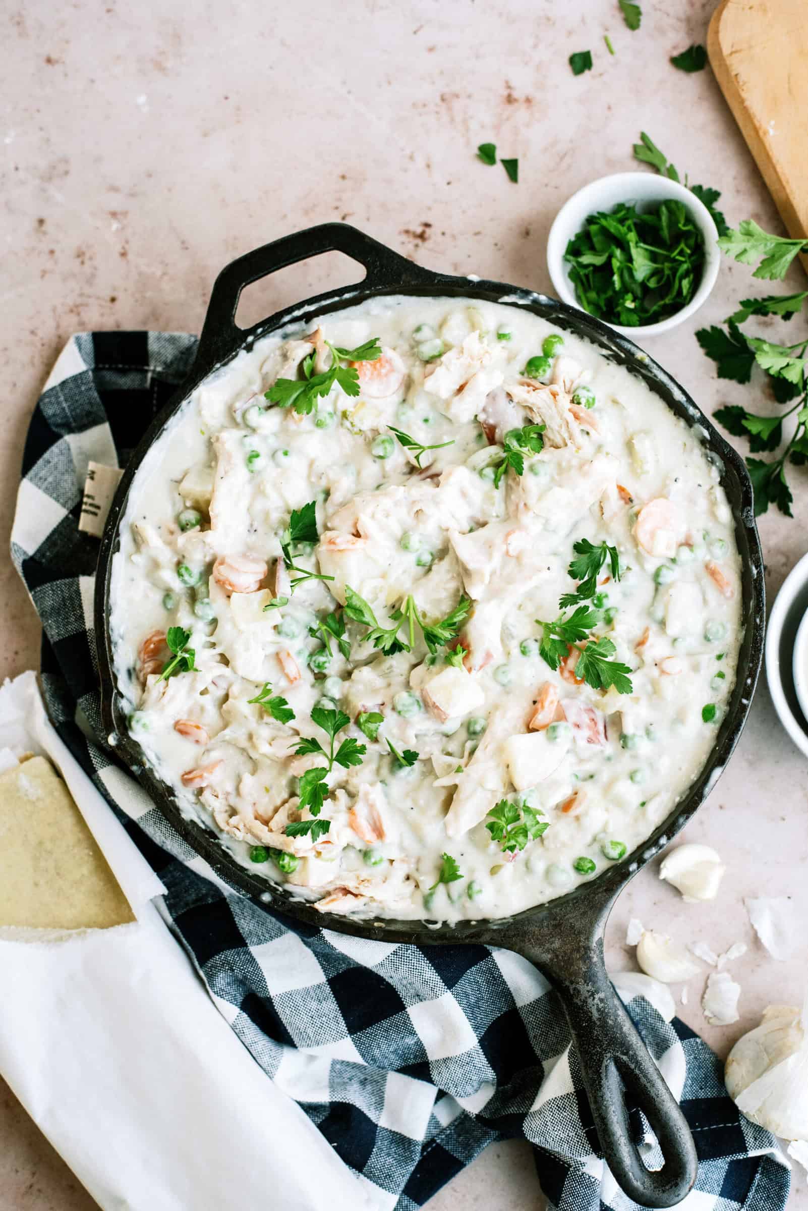 All ingredients added to skillet pan.