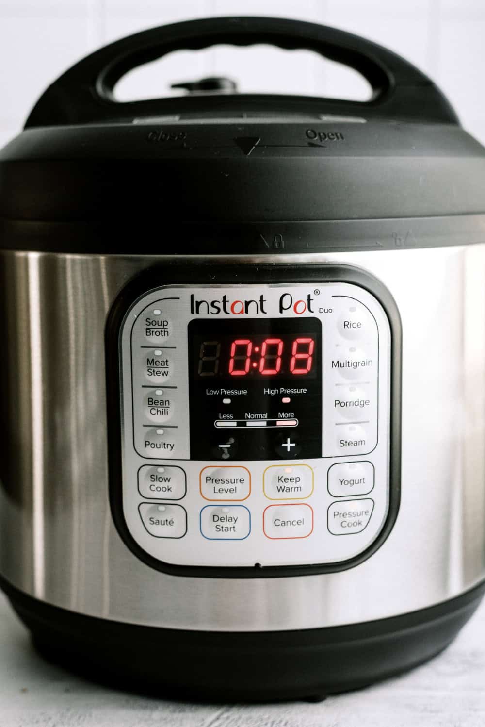 timer set on instant pot for 8 minutes