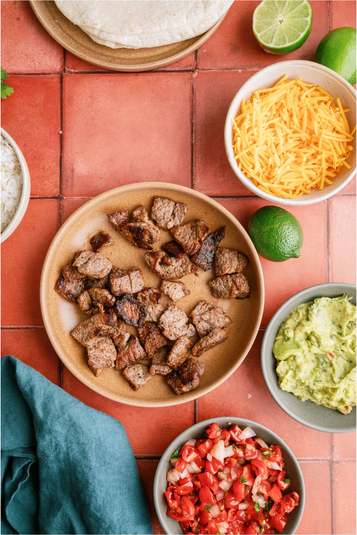 Ingredients needed to make Crispy Steak Burritos.