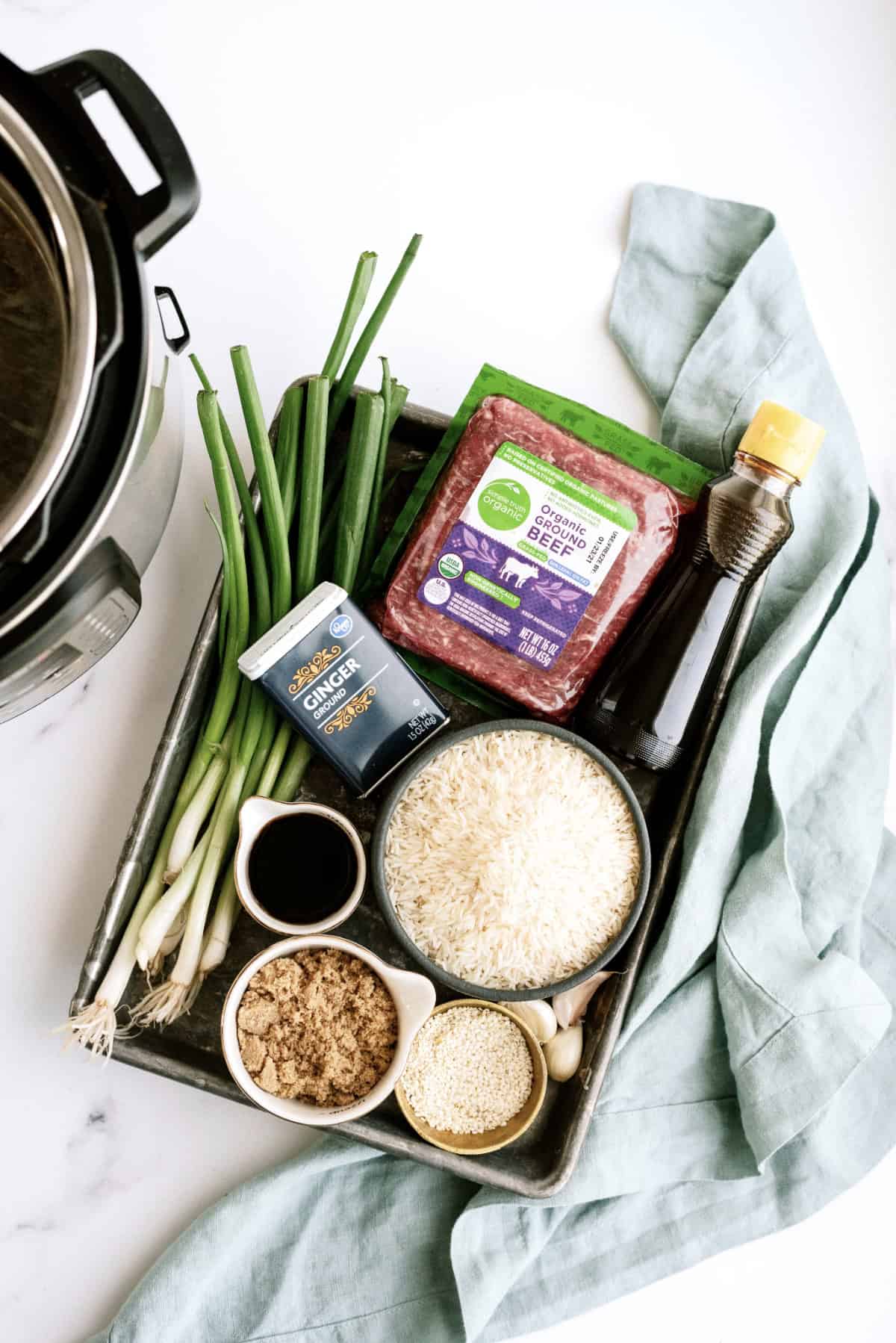 Ingredients needed for Instant Pot Korean Beef and Rice