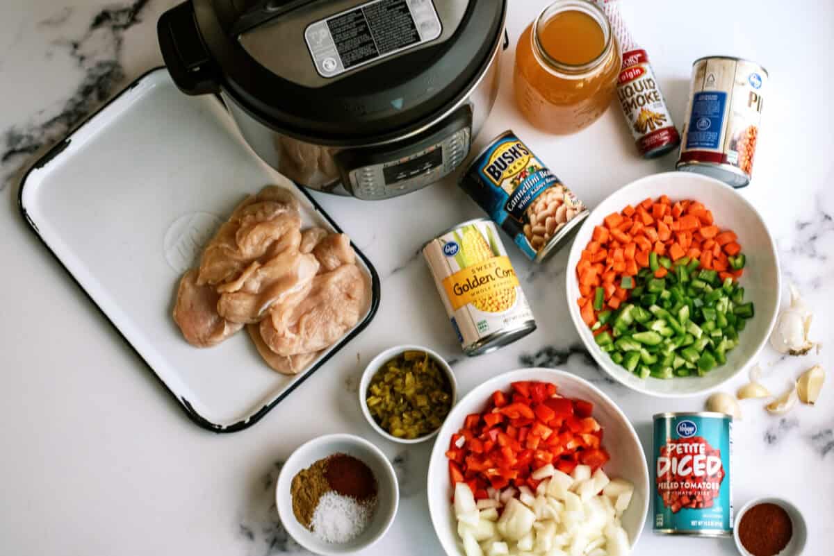 Ingredients for BBQ Chicken Chili