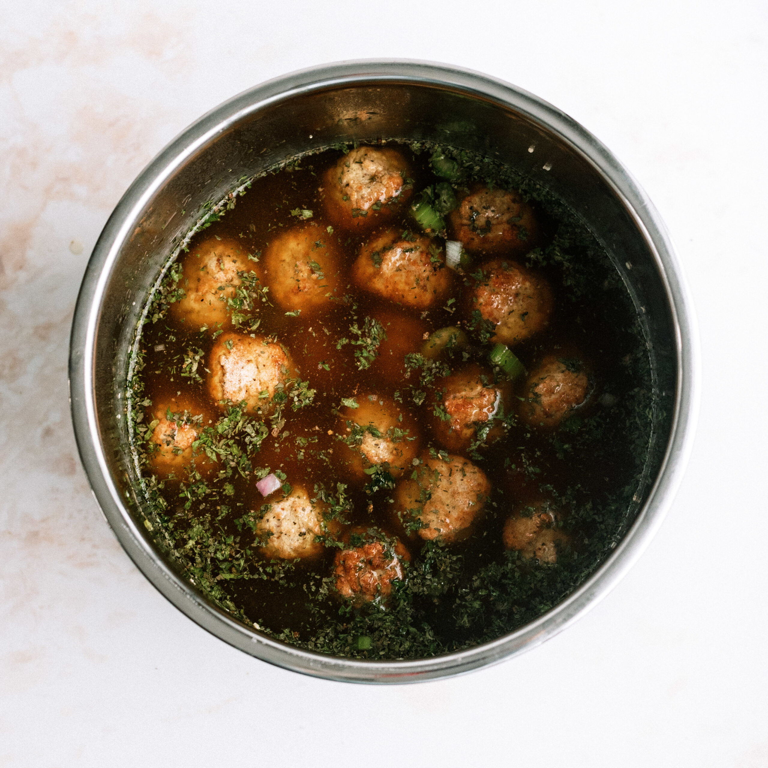 Frozen meatballs added to Italian Wedding Soup