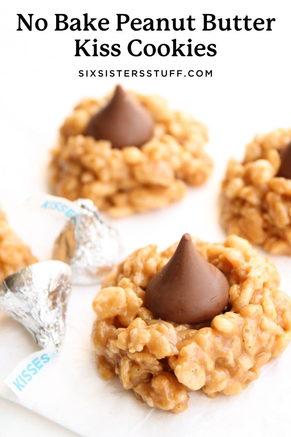 No bake peanut butter kiss cookies pinterest image