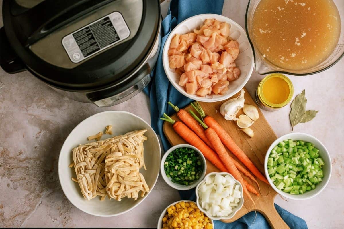 Ingredients for Instant Pot Chicken Noodle Soup