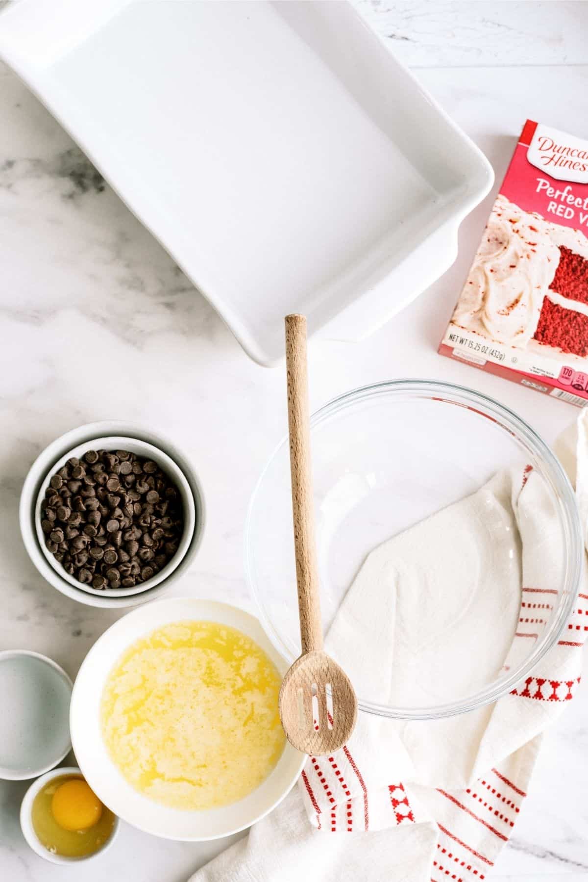 Ingredients for Red Velvet Brownies