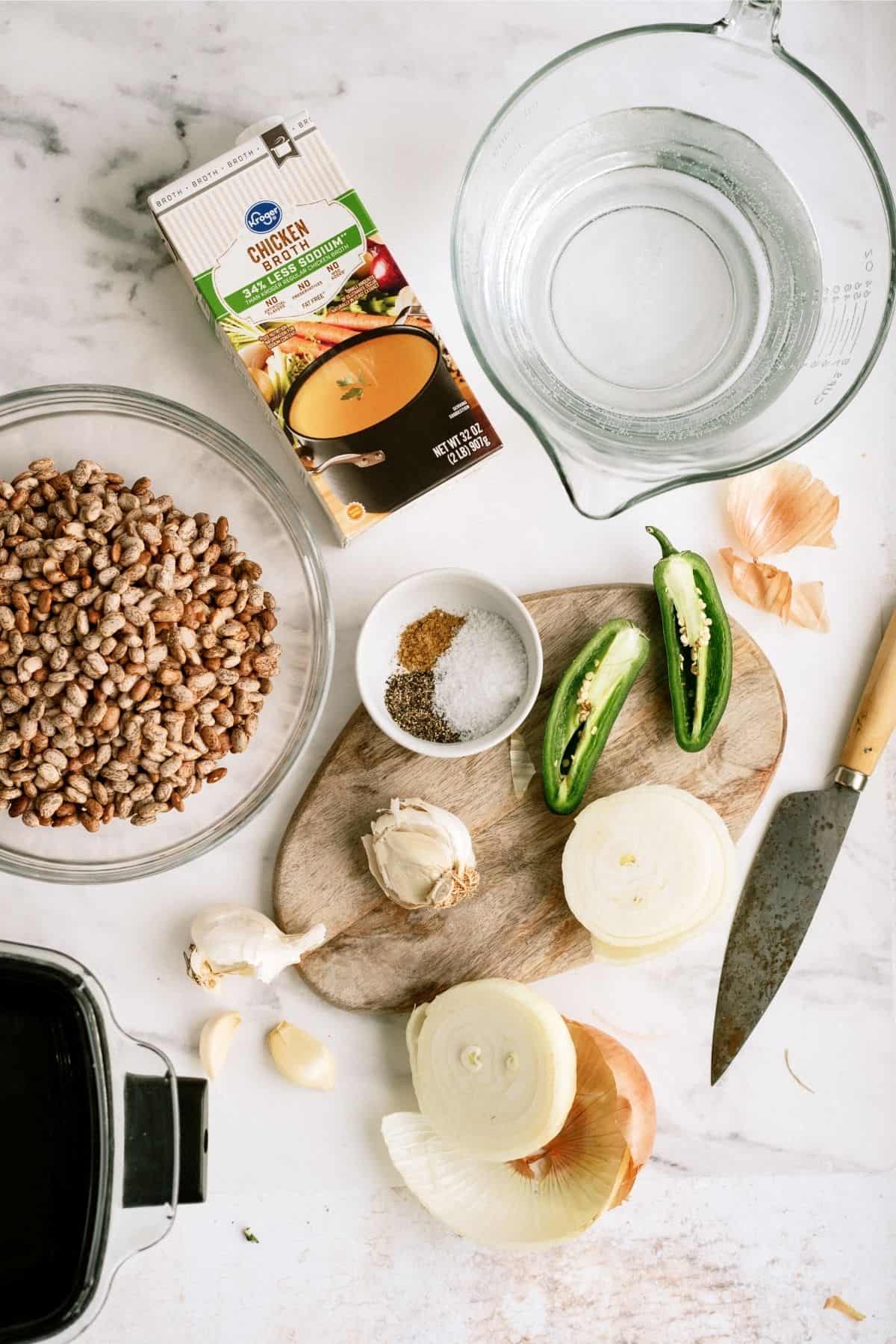 Ingredients for Slow Cooker Refried Beans