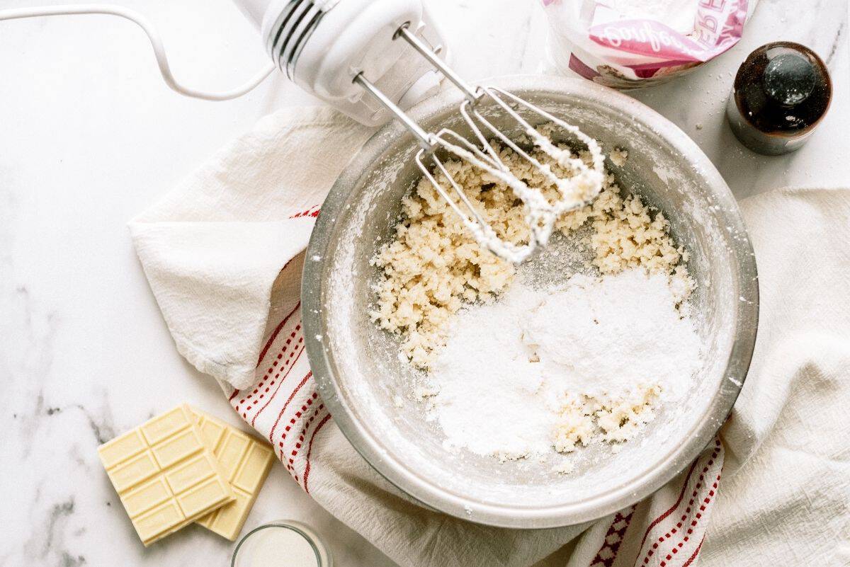 Ingredients for White Chocolate Buttercream Frosting