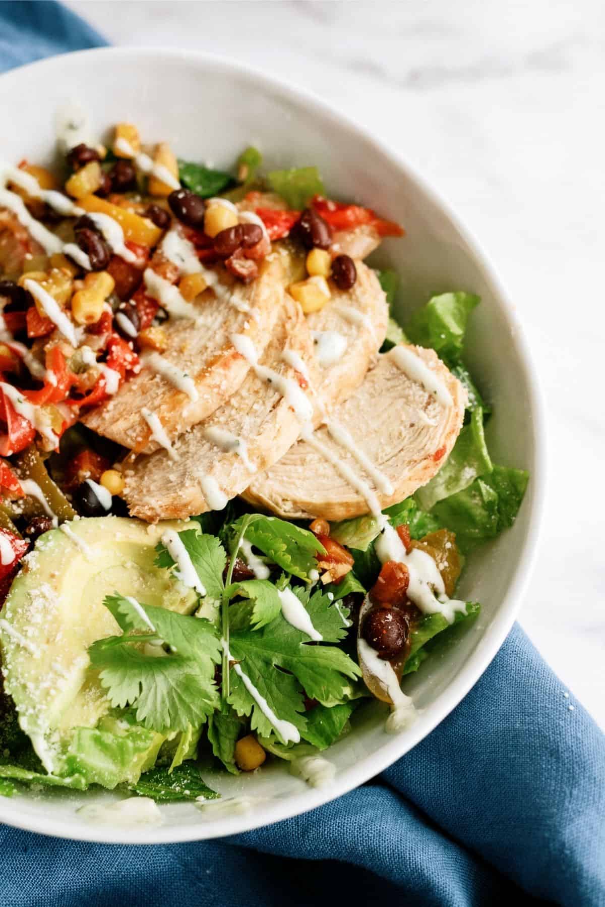 Instant Pot Chicken Fajitas in a bowl