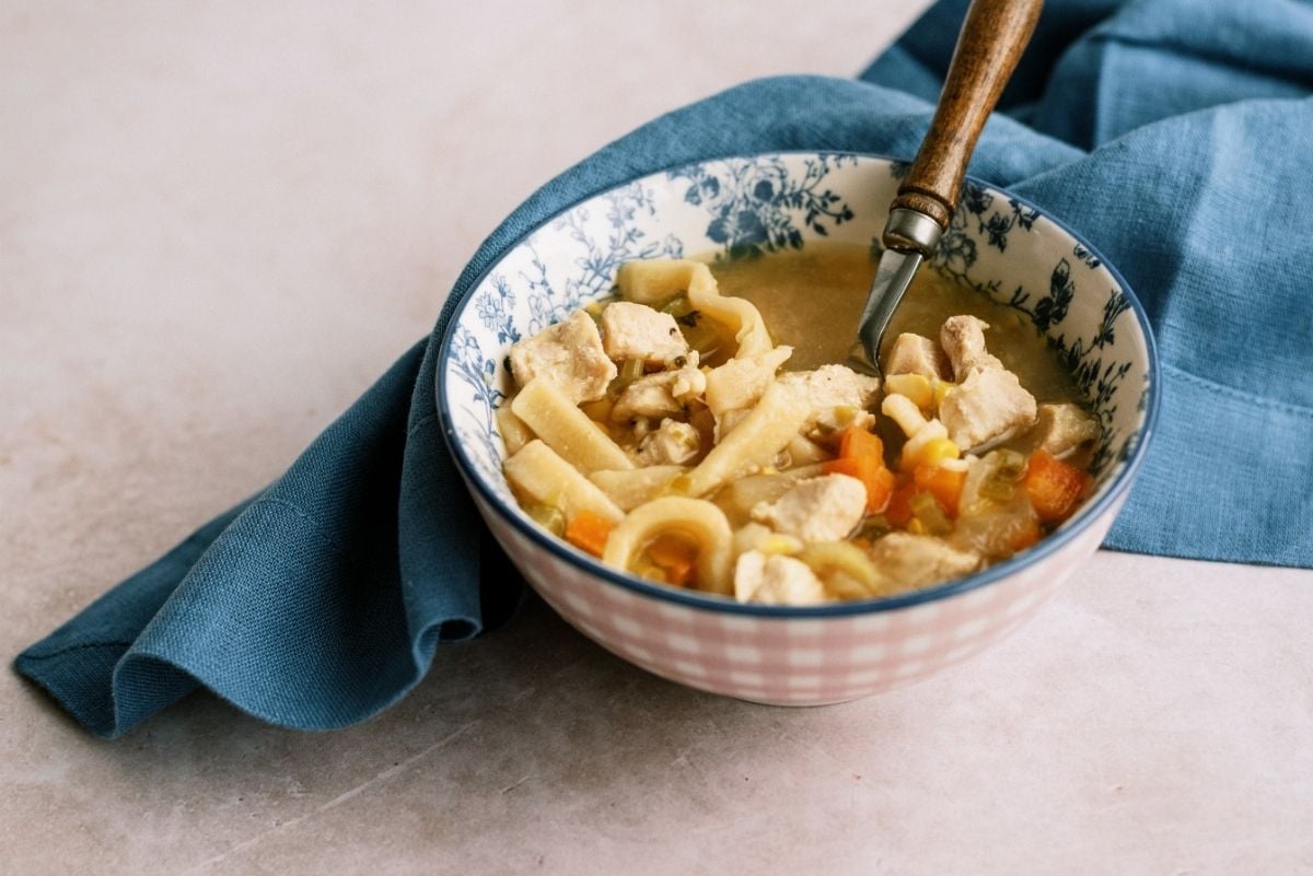 Instant Pot Chicken Noodle Soup in a bowl