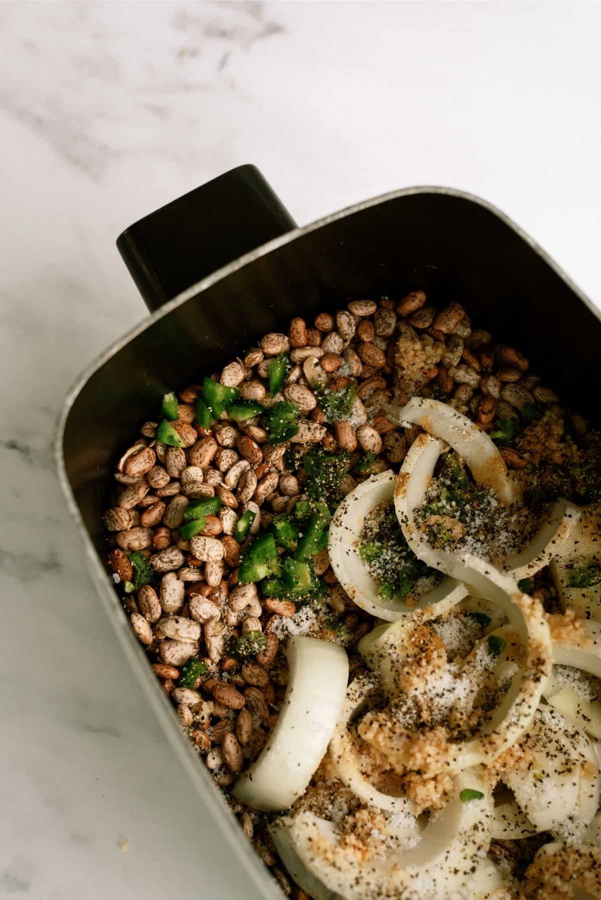 Ingredients for Slow Cooker Refried Beans in Slow Cooker