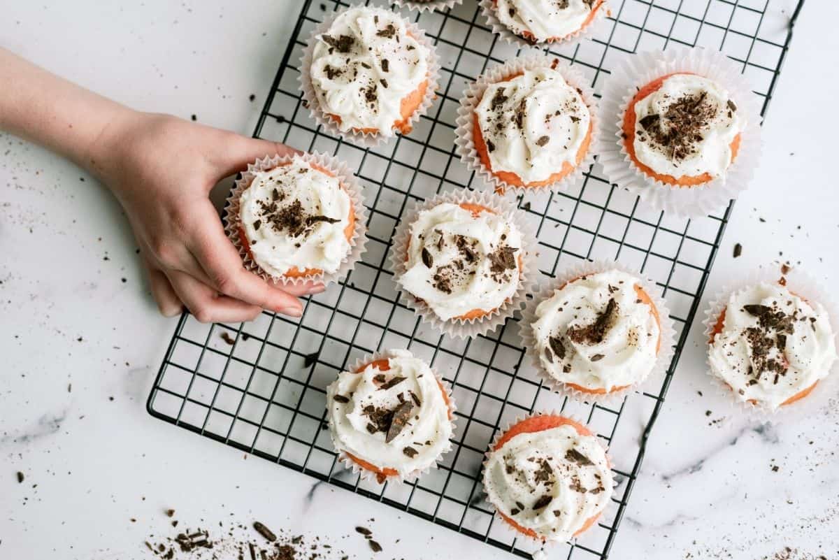 Valentine's Day Neapolitan Cupcakes on cooling rack