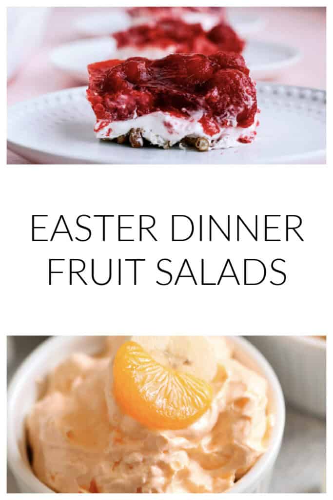 easter dinner fruit salad recipe ideas - jello fluff salad and raspberry pretzel salad