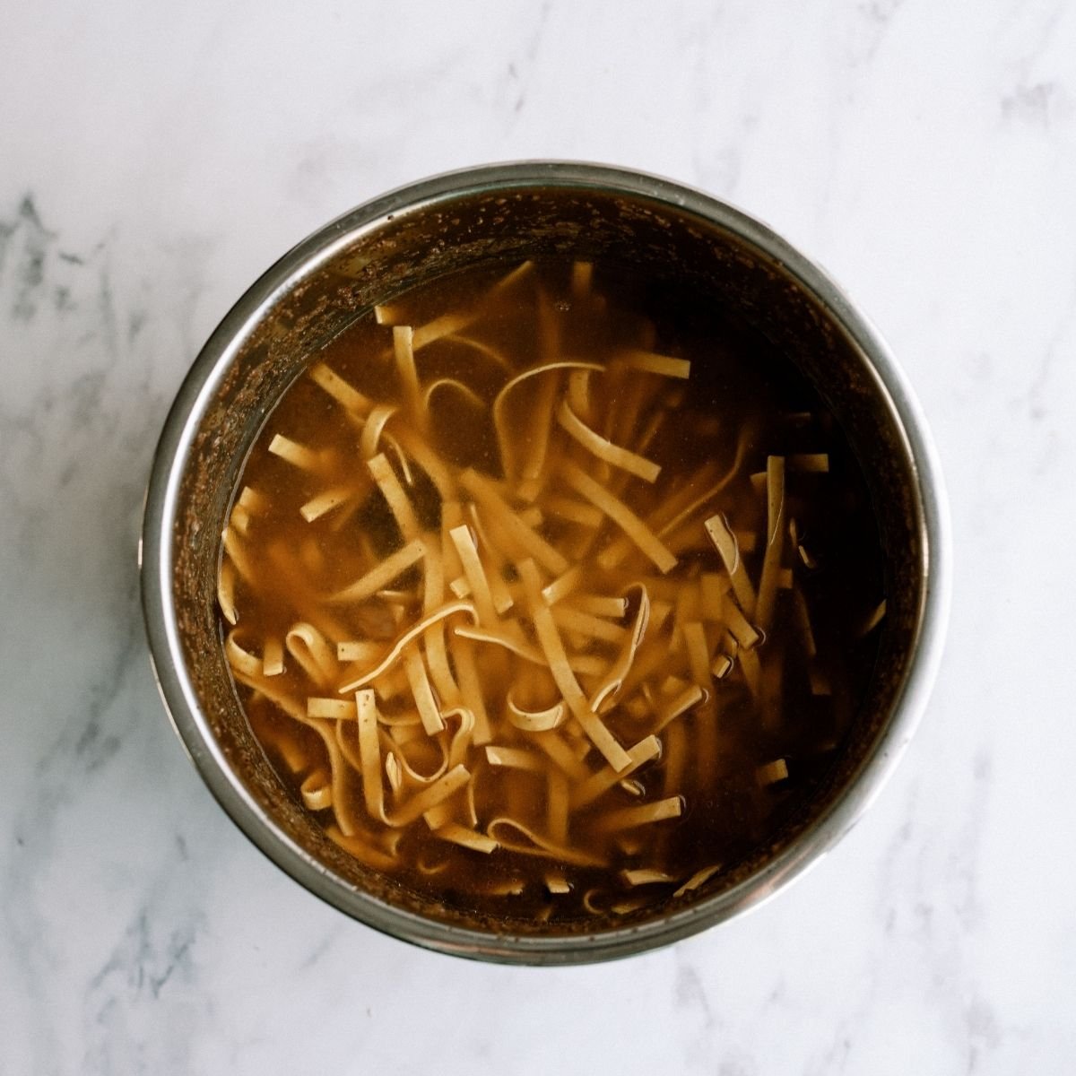 Egg noodles in Instant Pot for Beef Stroganoff Recipe