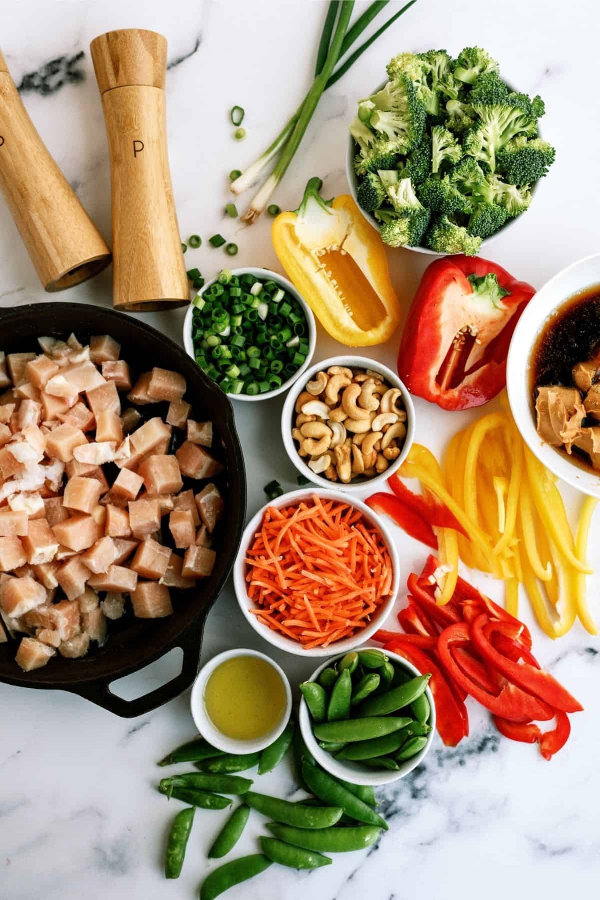 Ingredients for Cashew Chicken Skillet Stir-Fry