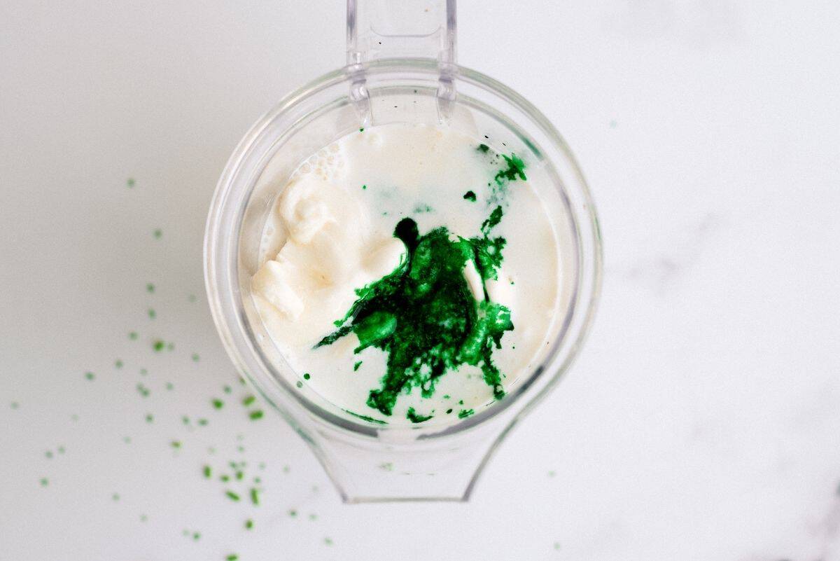 Ingredients in Blender for Copycat McDonald's Shamrock Shake