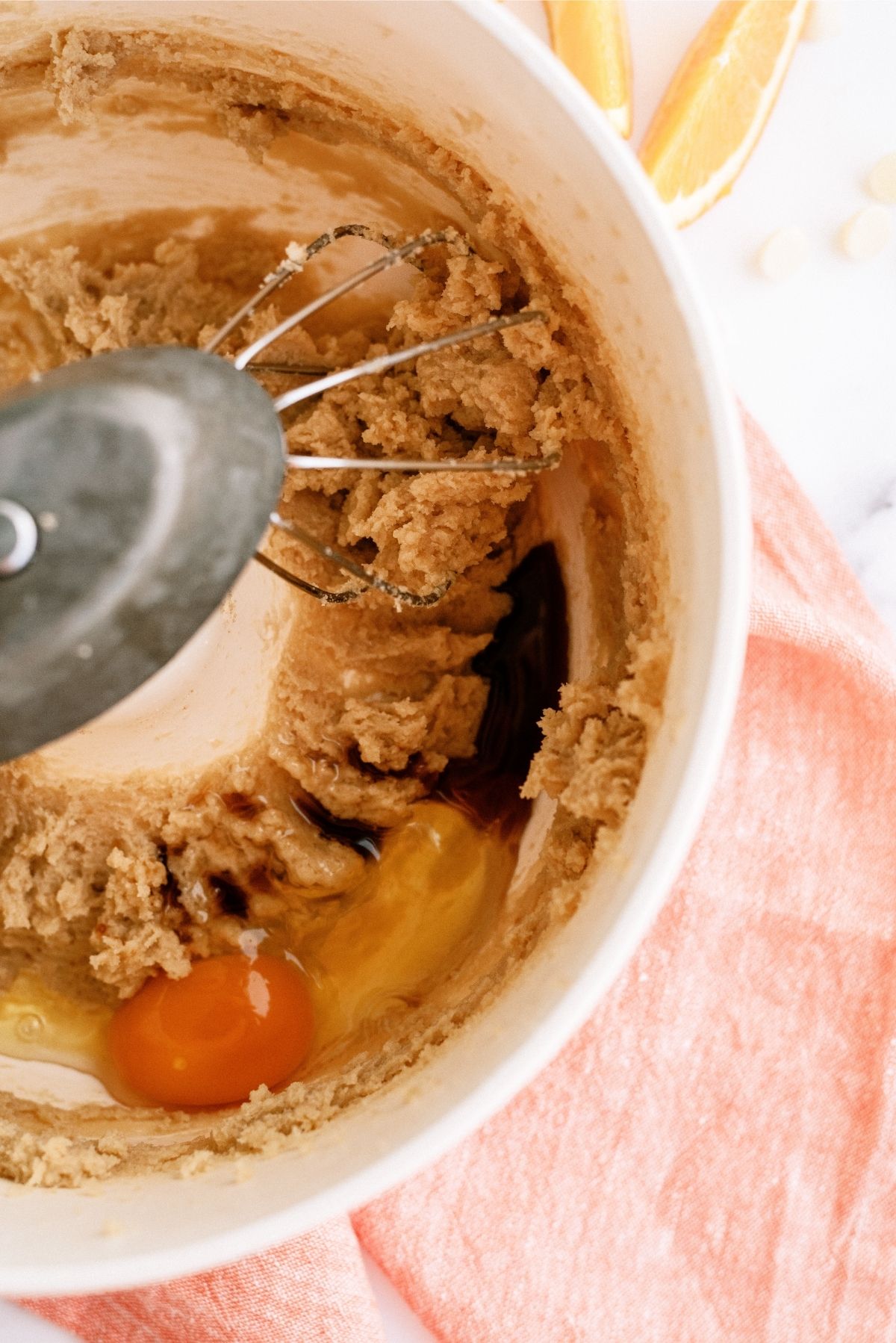 Mixing Ingredients for Orange Creamsicle Cookies Recipe