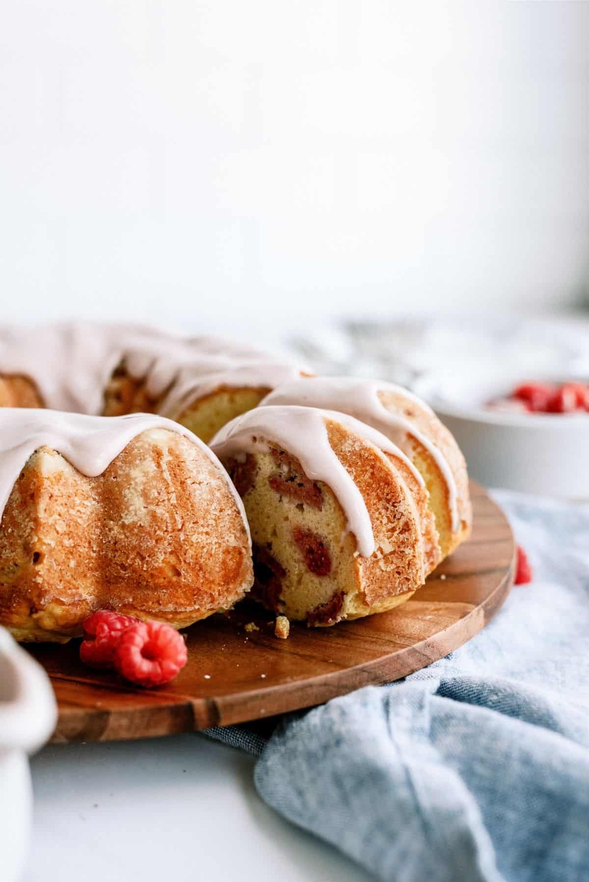 Fresh Raspberry Yogurt Bundt Cake