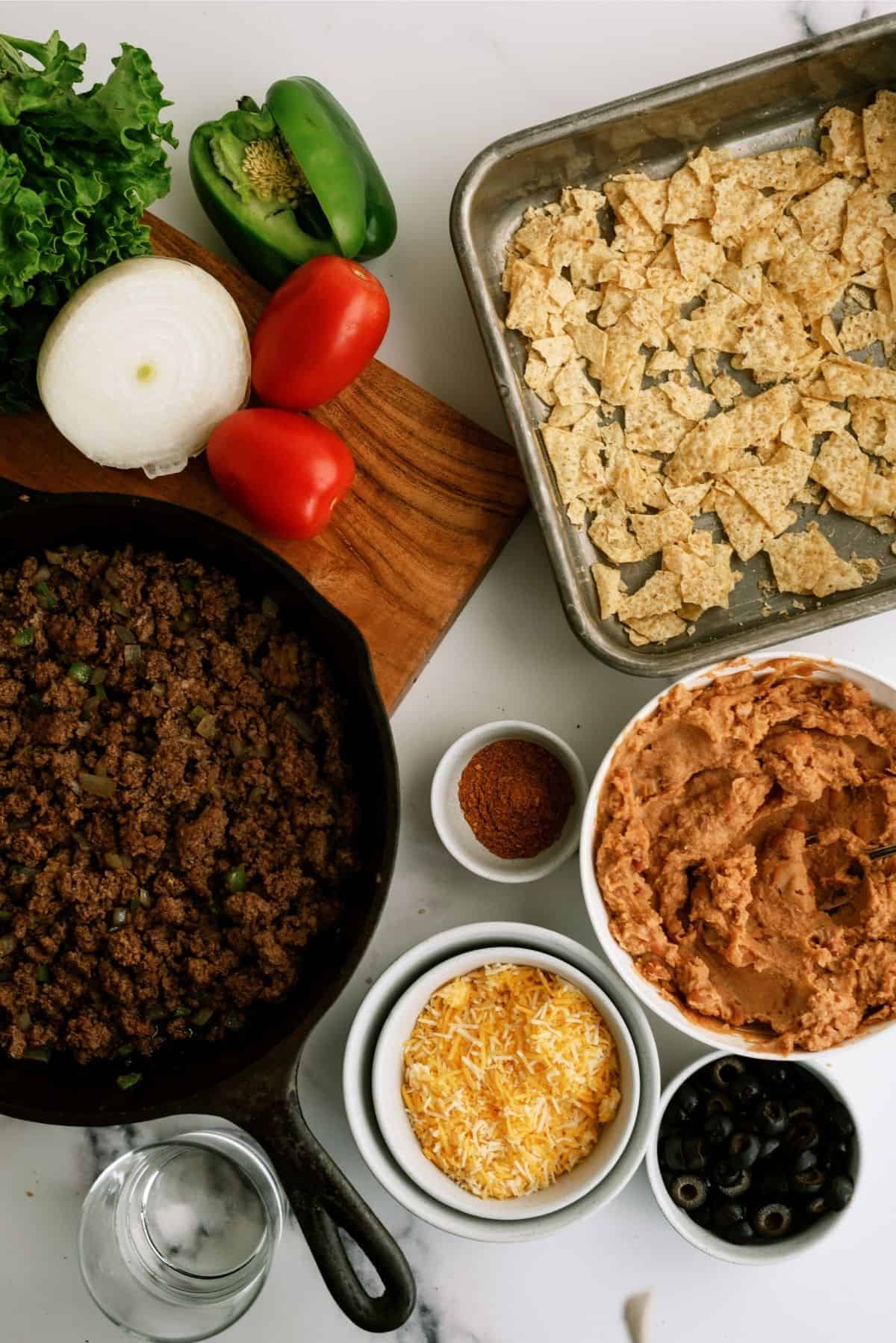 Ingredients for 20 Minute Taco Salad Casserole