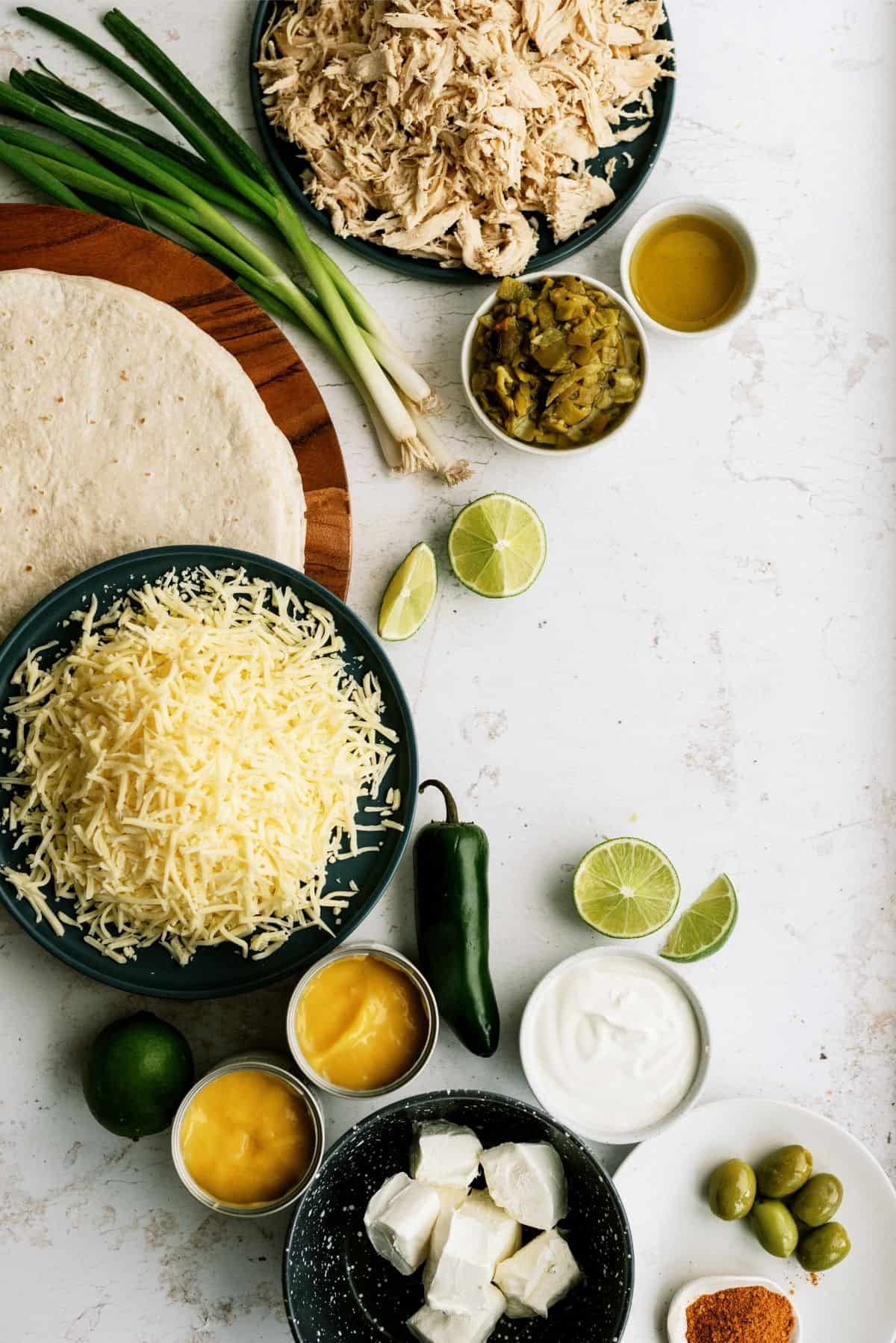 Ingredients for Baked Chicken Chimichangas Recipe 