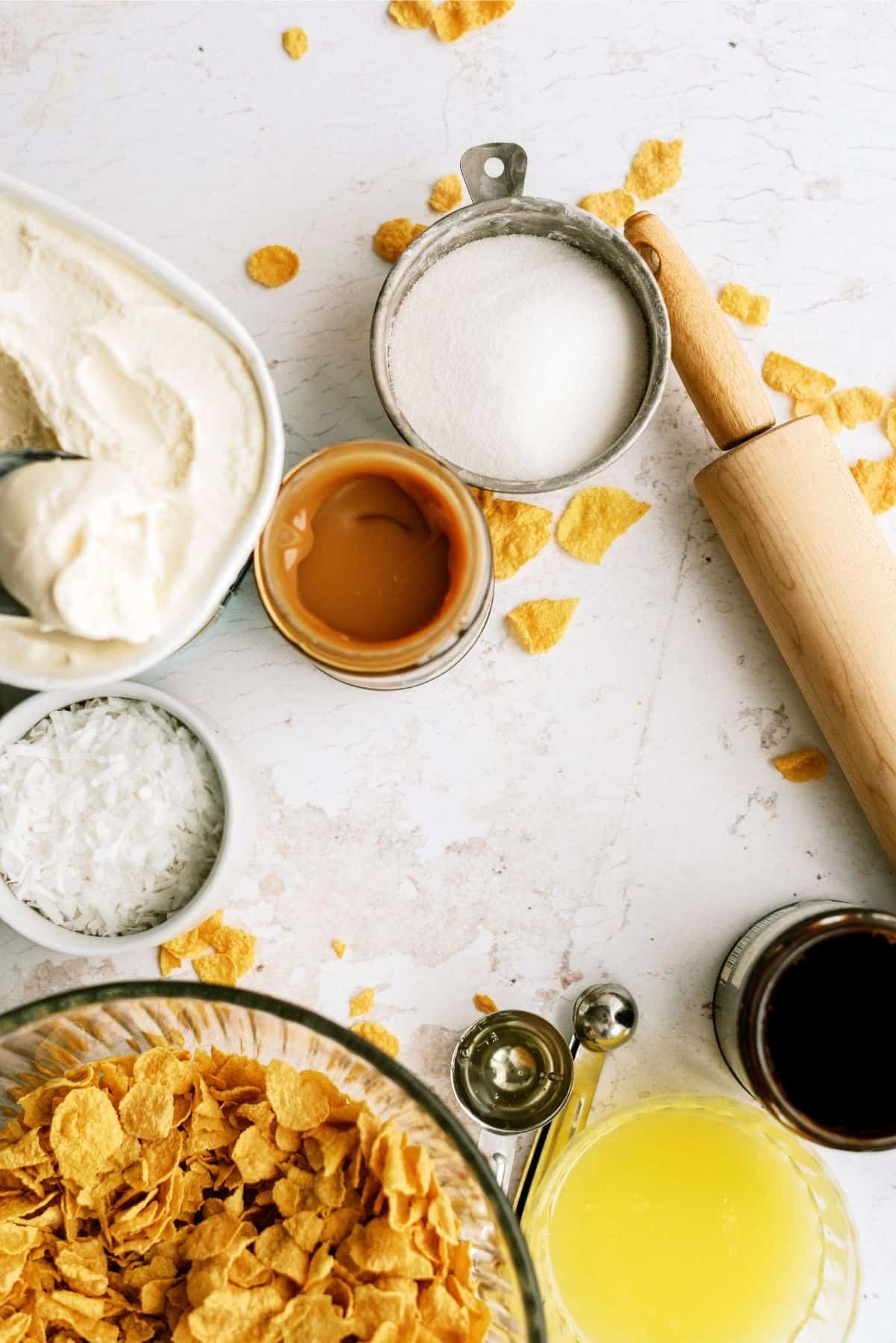 Ingredients for Homemade Fried Ice Cream