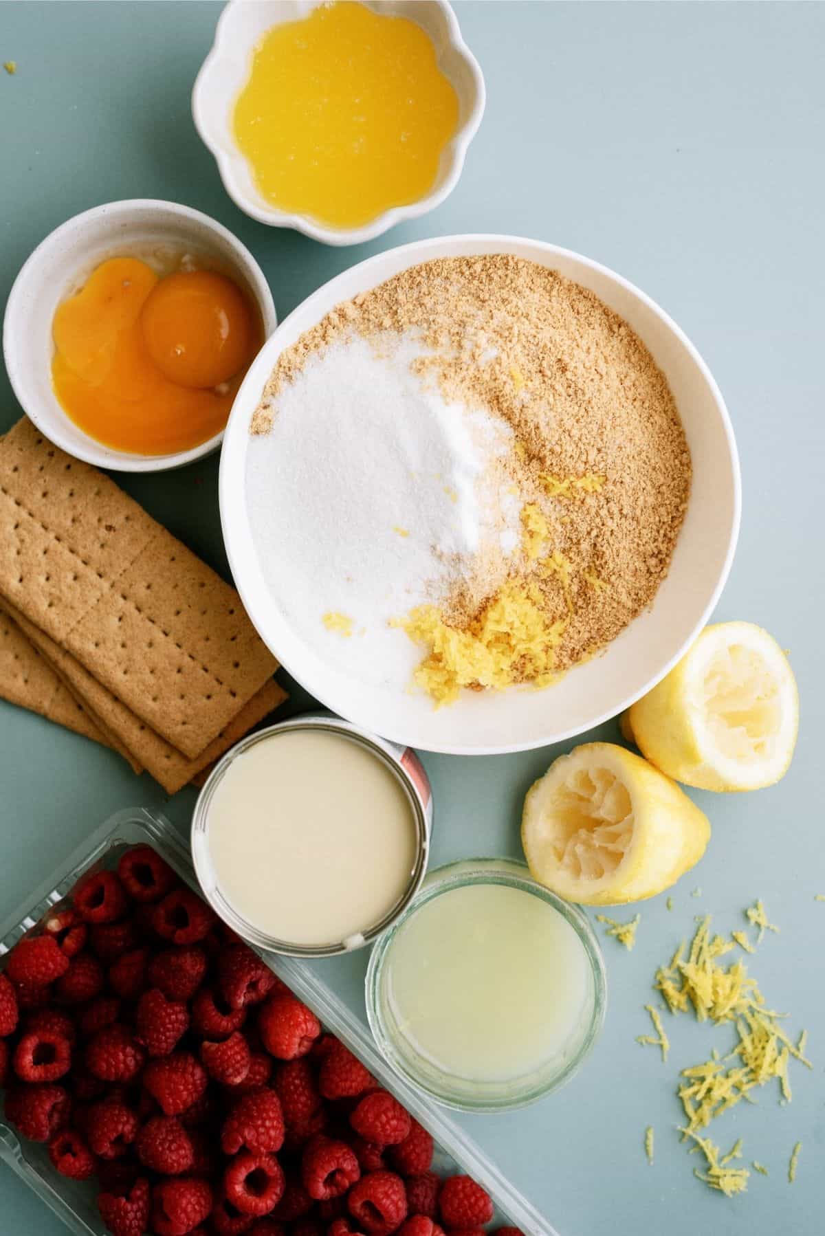 Ingredients for Lemon Raspberry Bars Recipe