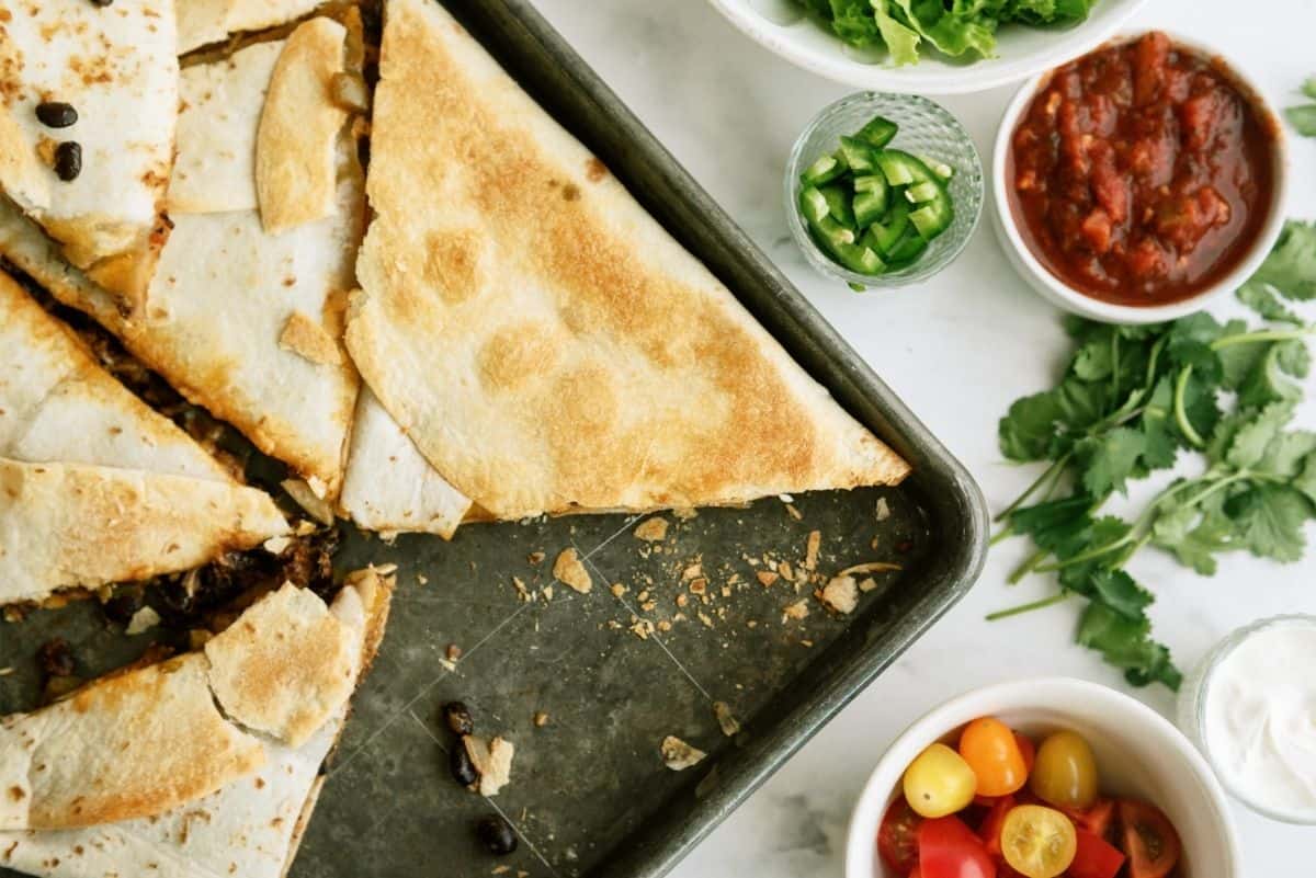 Sheet Pan Quesadilla - Fueling a Southern Soul