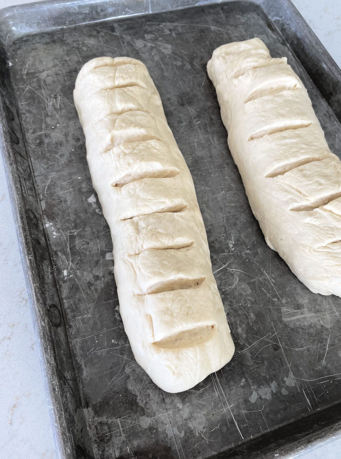 cut slits in the bread to make it look fancy