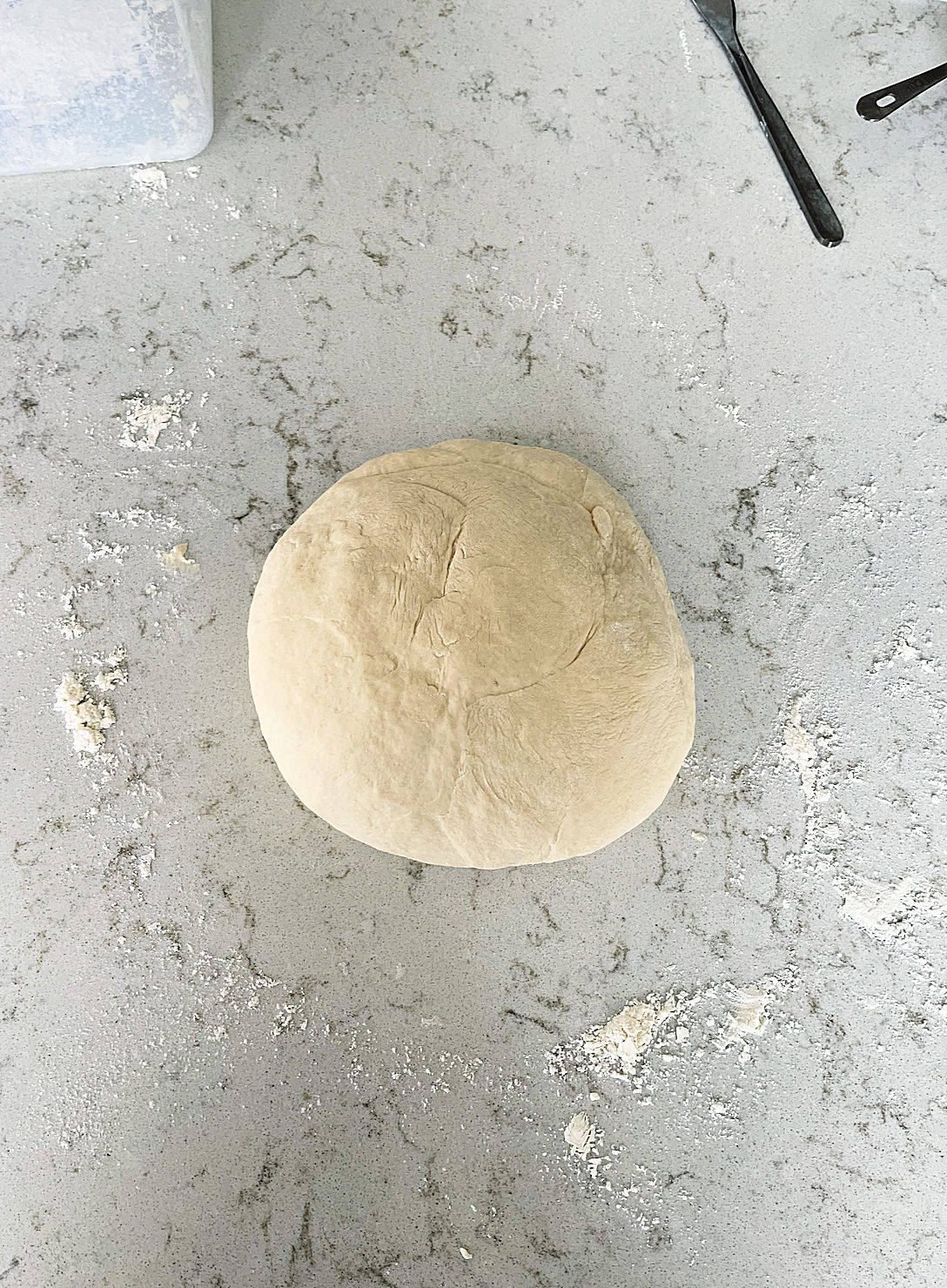 dough on a floured surface