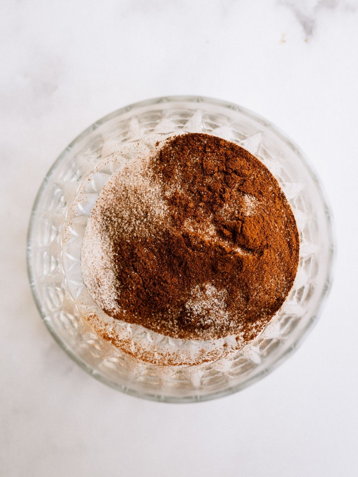 Ingredients for Cinnamon Mixture in glass bowl