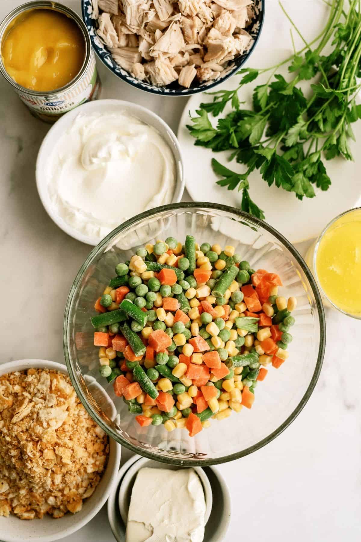 Ingredients for Ritz Cracker Chicken Casserole Recipe