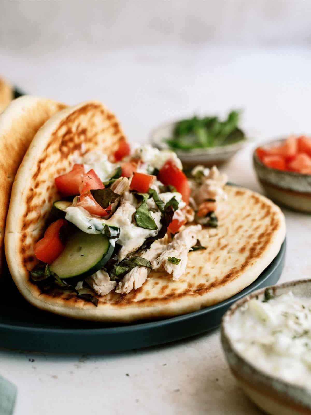 Instant Pot Chicken Gyro on a plate