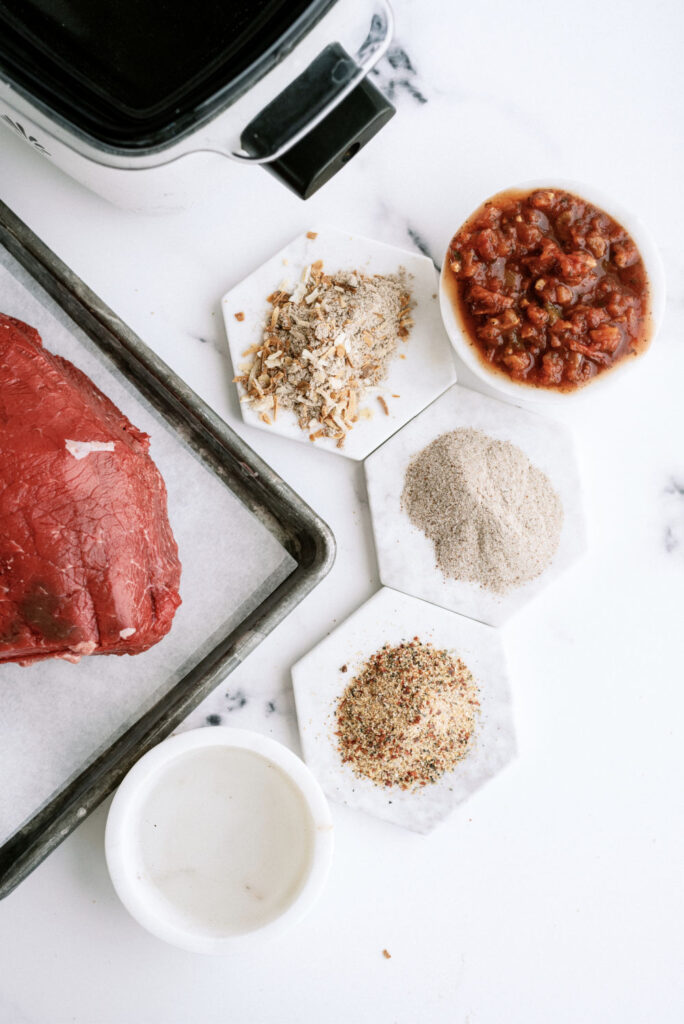 ingredients in pot roast sandwiches made in the Instant Pot