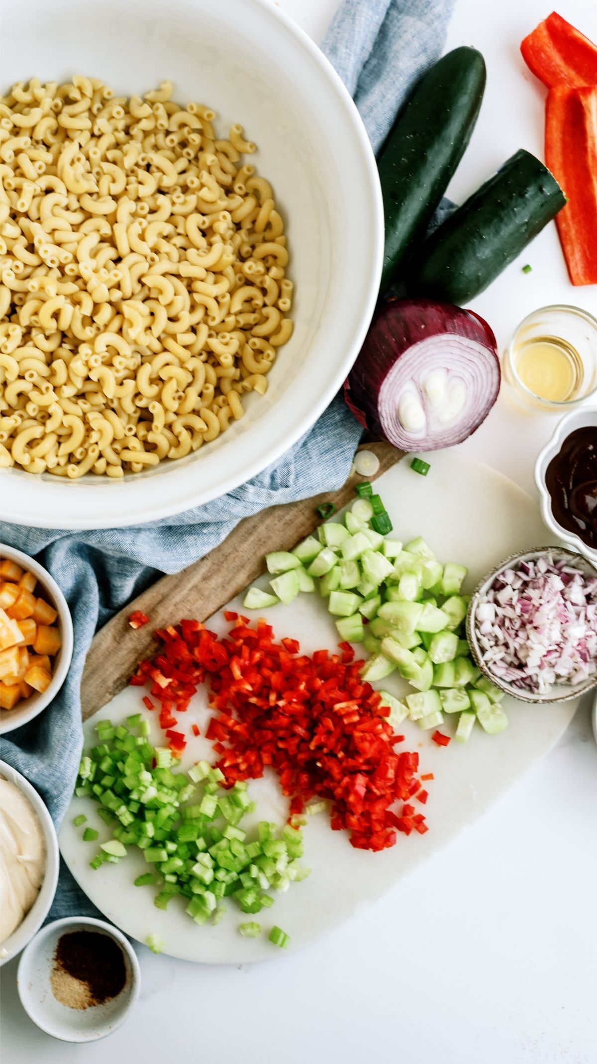 Ingredients for BBQ Macaroni Salad Recipe 