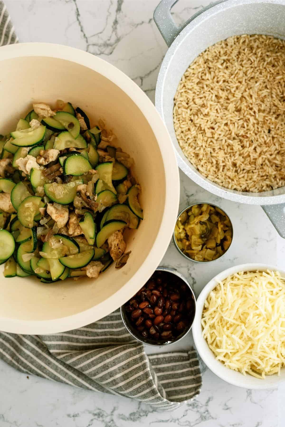 Ingredients for Chicken and Black Bean Casserole