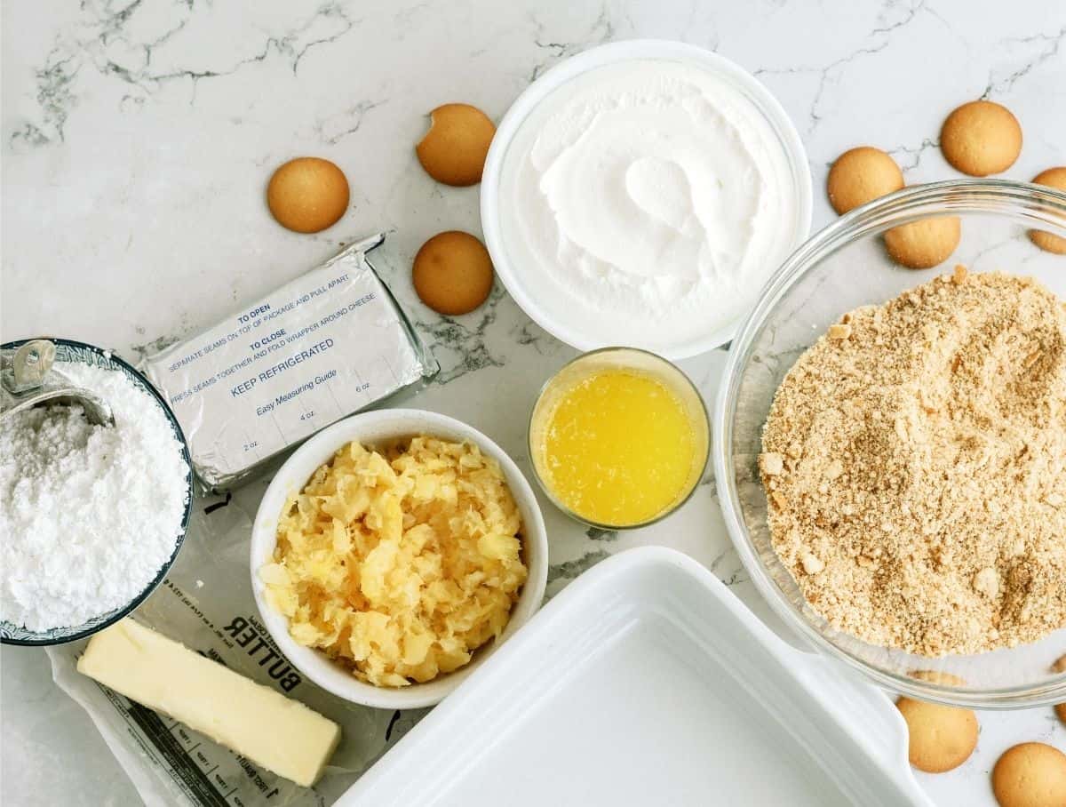 Ingredients for Fluffy Cream Cheese Dessert