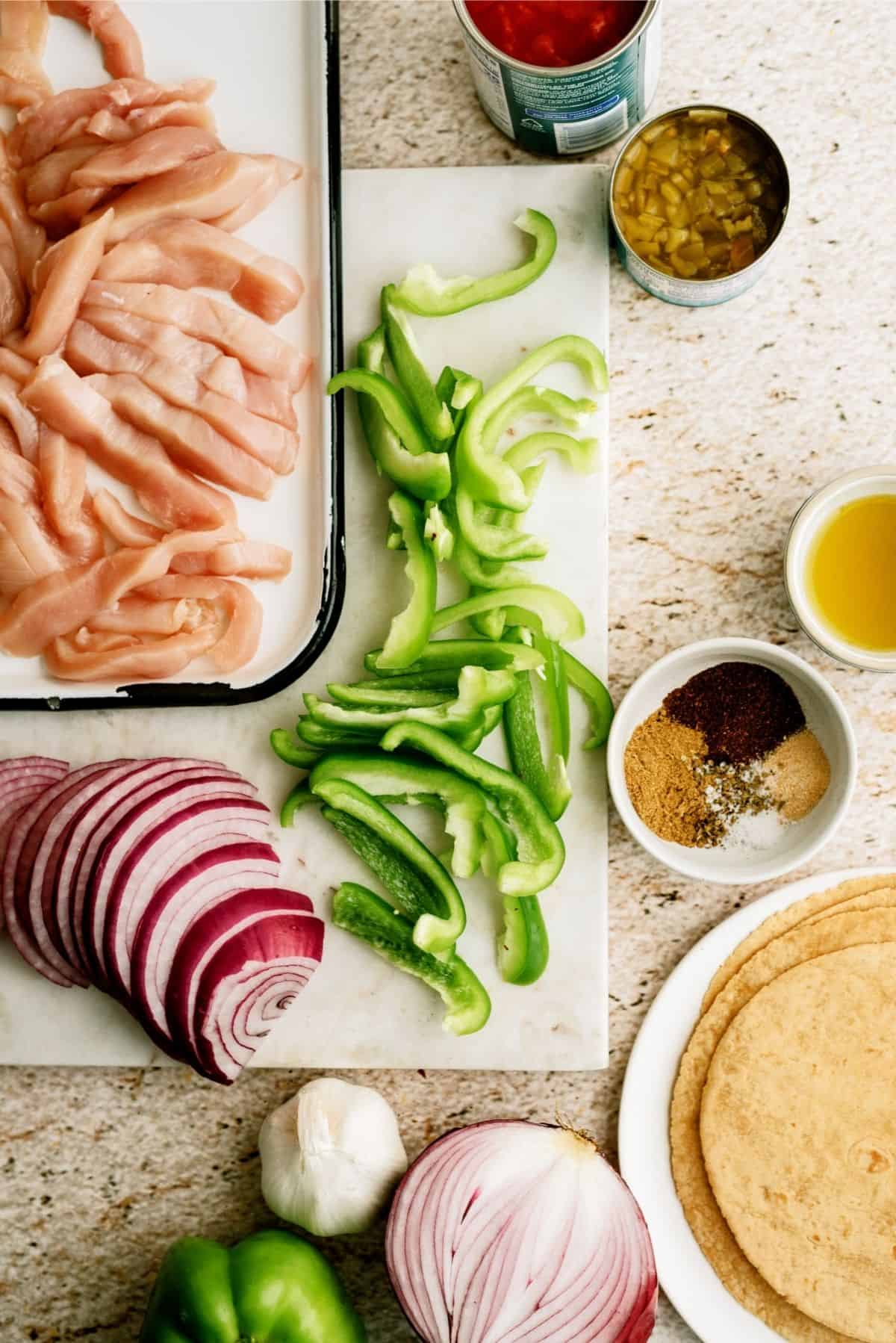 Ingredients for Baked Chicken Fajitas Recipe