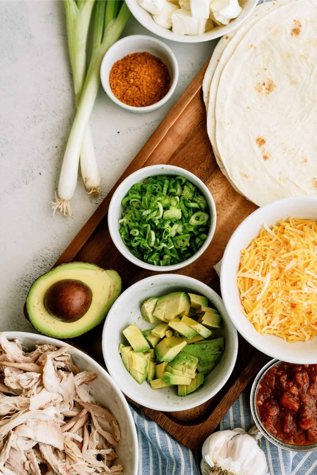 Ingredients for Chicken Taco Roll Ups