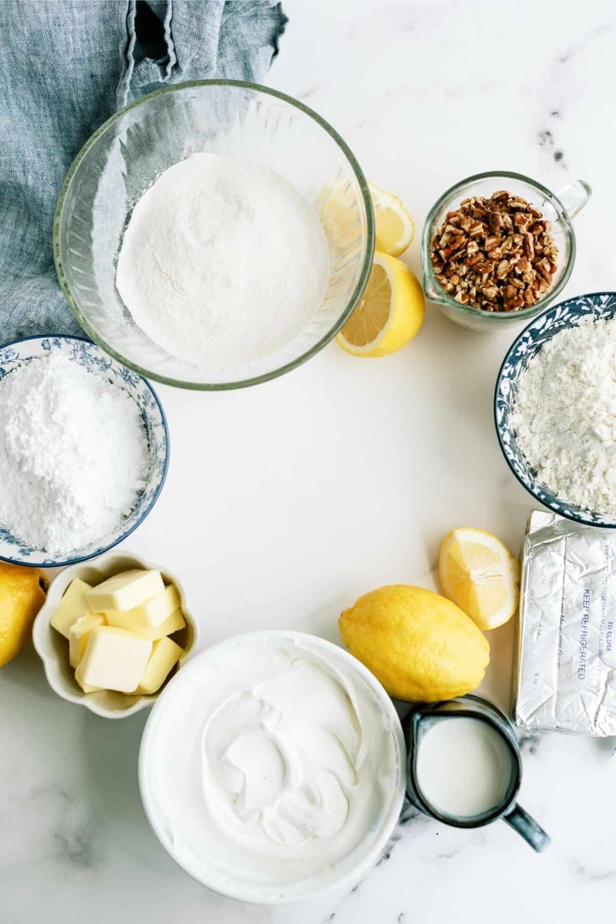 Ingredients for Layered Lemon Dessert