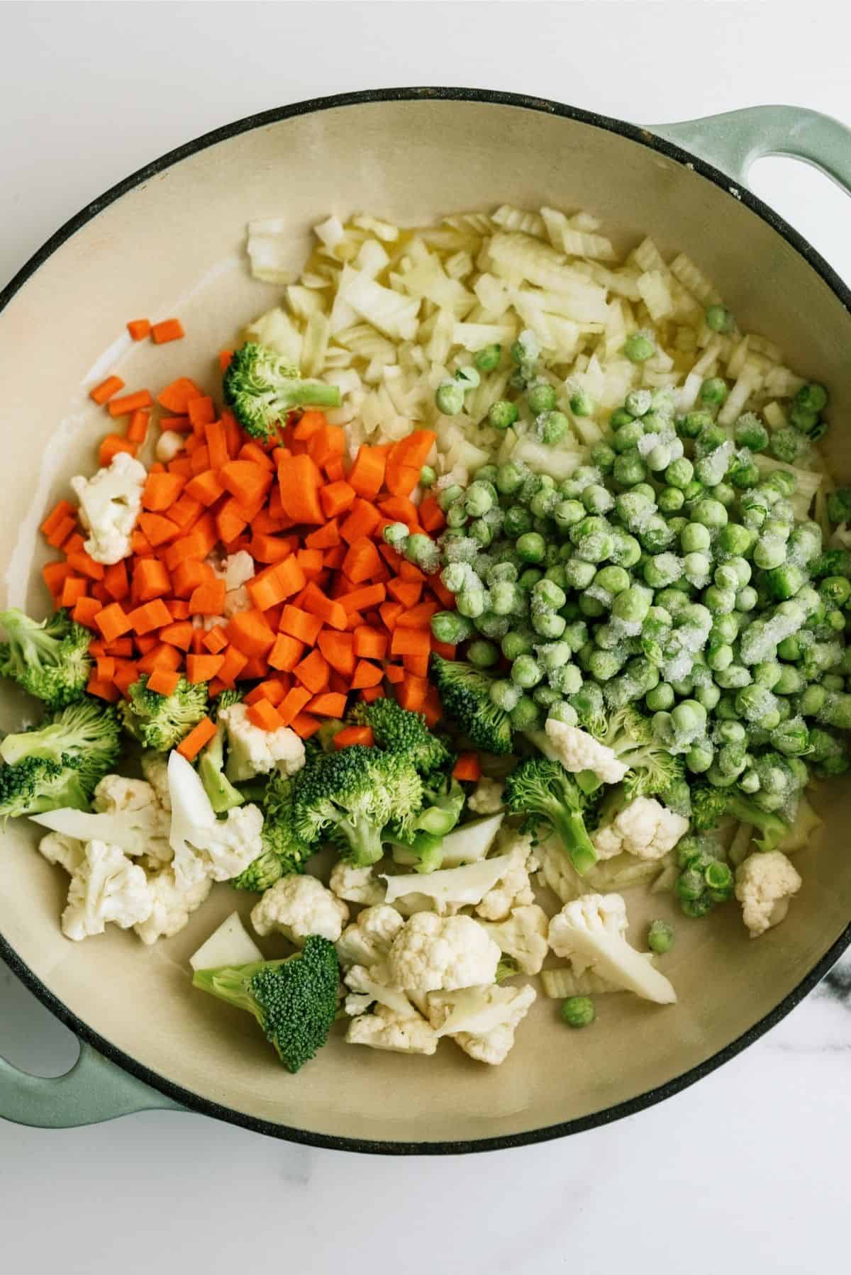 Mixed Vegetables in large pan