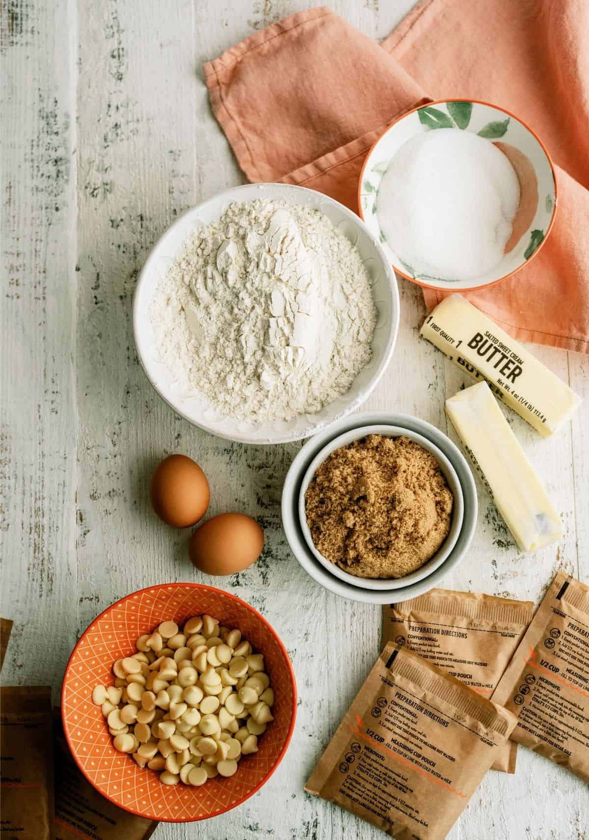 Ingredients for Peaches and Cream Oatmeal Cookies