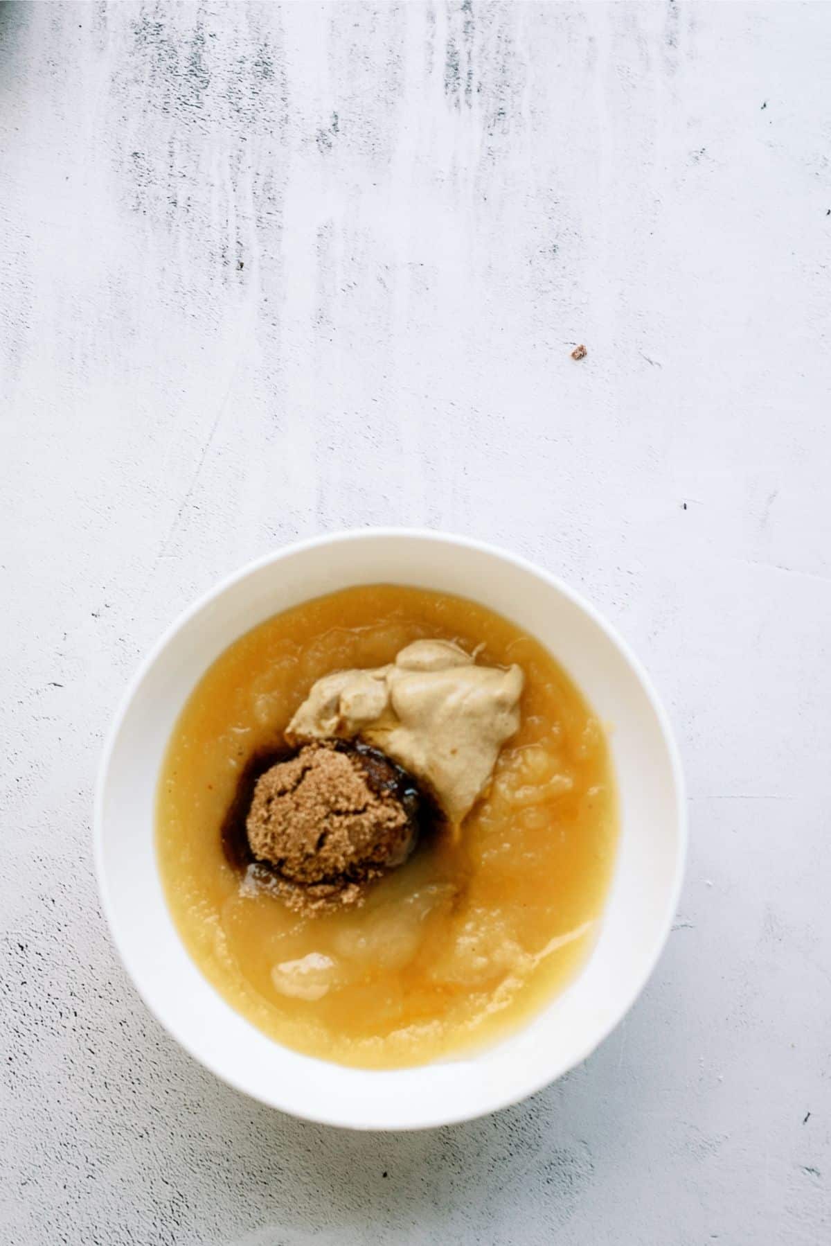 Applesauce Mixture in a white bowl