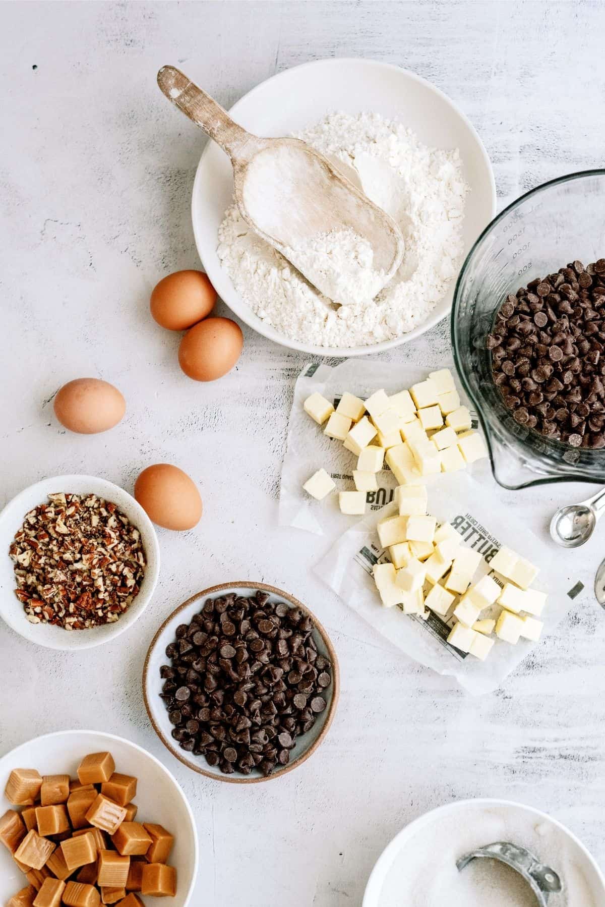 Ingredients for Chocolate Caramel Brownies