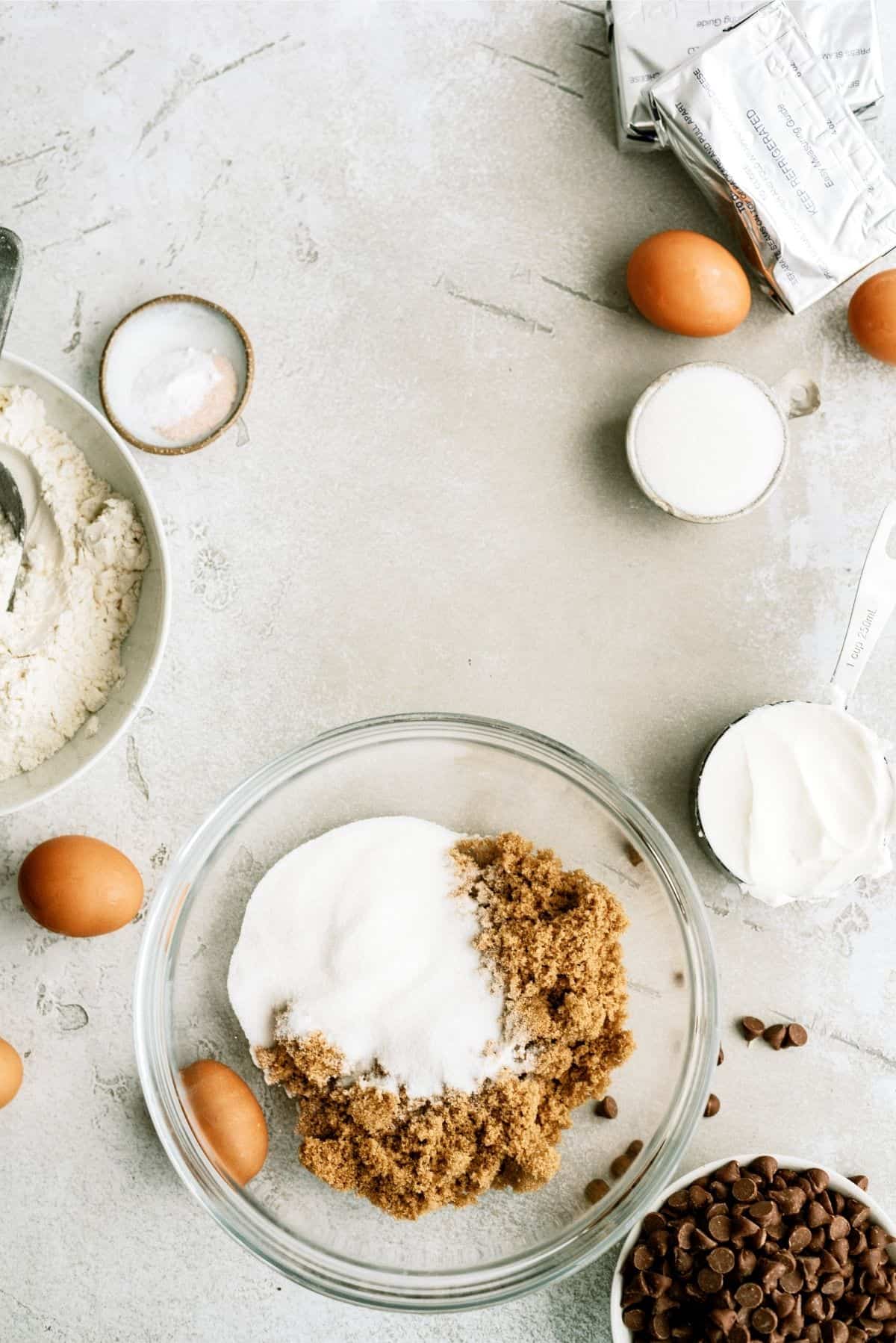 Ingredients for Chocolate Chip Cheesecake Blondies