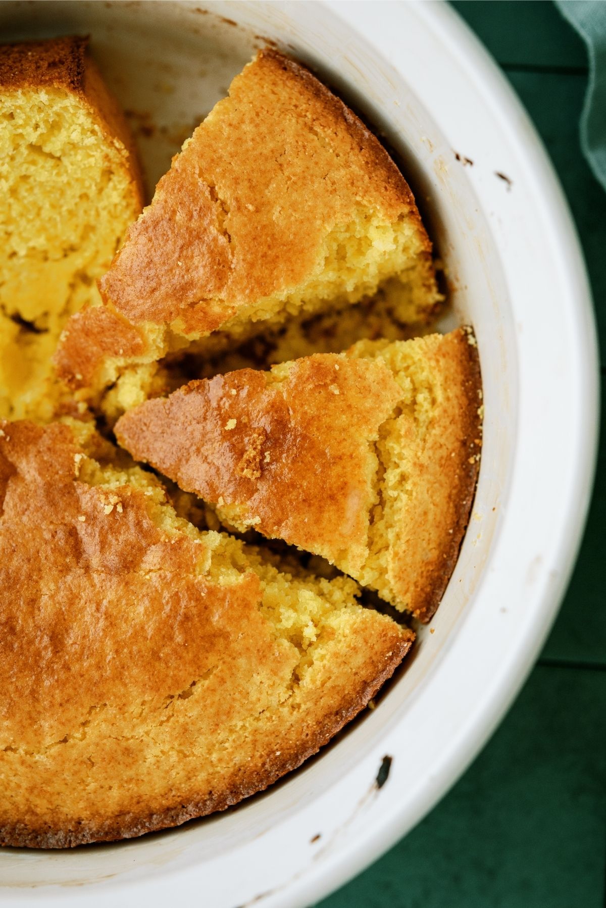 Easy Homemade Cornbread fresh out of the oven sliced