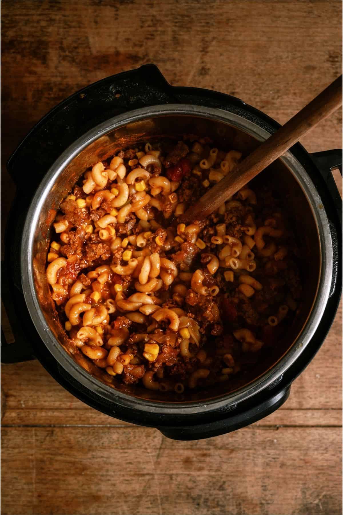Instant Pot Ground Beef Goulash in the Instant Pot.